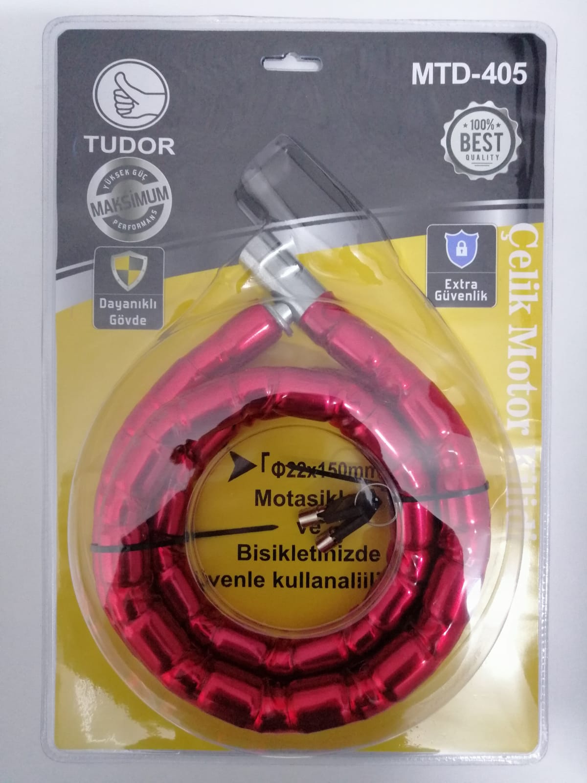 TUDOR MOTOR KİLİDİ KIRMIZI 22X150  KL:24